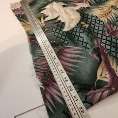 VTG Hoffman Antique Kimono Fabric Crane Tropical Leaves Geometric 44×54 Cotton