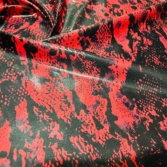 4 Way Stretch Fabric Red Snake Animal Print Spandex By Yard for Swimwear