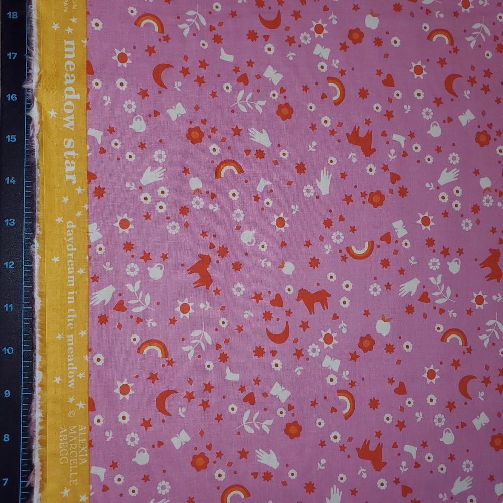 Ruby Star Meadow Star by Alexia Abegg RS4099 16 Pink BT yard x 43inches