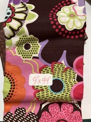 Lot of 9 Fabric Scraps Browns Cream Floral Bird House Red Lot #52