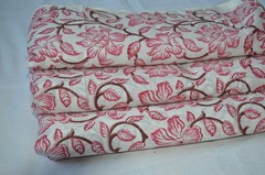 10 Yard Hand Block Print Floral Fabric 100%Cotton NO TARRIF CHARGES 100%✅ZK_211#