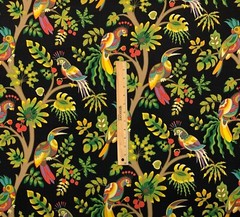 MILL CREEK TAILFEATHER FRESCO BLACK FOREST BIRD VINE OUTDOOR FABRIC BY YARD 54″W