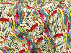 55” Wide Floral Patchwork Poplin Material Soft Viscose Fabric Sewing