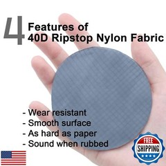 9KM DWLIFE Nylon Ripstop Fabric, White 60×393 Inch, 40D Waterproof, Lightweig