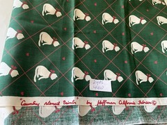 Quilting Sewing Crafts Fabric Lot Cats Green Red Blue White Cotton
