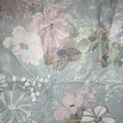 Vintage Floral House N Home Fabric 1990 -191a Green Print 7 Yards Nice