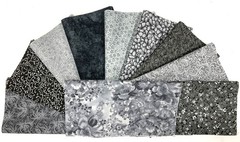 Gray & Black Layer Cake 40 -10″ Squares Quilting Sewing Fabric