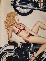 Alexander Henry Fabric Heels On Wheels 2006 Tea Hot Rods Pinup Girls 18 X 21