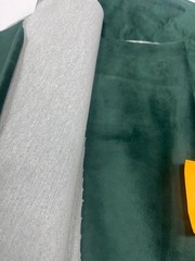 Lot of 6 Yds Deep GREEN Velveteen Fabric Polyester Craft Dress Decor READ SIZES