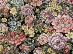 Garden Collectibles VIP Metallic Floral on Black Cotton Quilt Fabric Half Yard