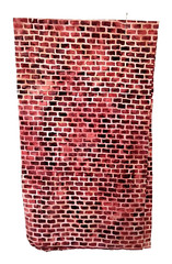 New 12″ Wide x 45″ Long Jo-Ann Fabrics Red Beige Brick Pattern Cotton Sew Quilt