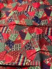 Christmas Patchwork Tossed Cheater Quilt Fabric VIP Cranston Cotton 2 Yards