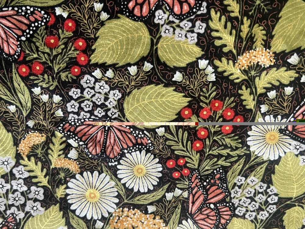 MODA Bee Garden 3 1/4 Yards Black 100% Quilt Cotton Monarch Butterflies