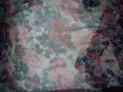 S25 3D FLORAL PRINT TULLE 100% POLYESTER MAUVES & BLUES SPECIALTY NETTING 32X57″