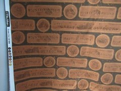 Western Theme SAYINGS ALLOVER Peter Horjus Cotton Fabric BROWN SBTYx44 NEW