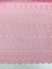 Pink Medium Eyelet Fabric – Double Scalloped Edge – Finished Border