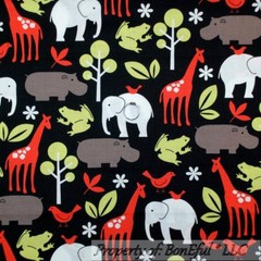 BonEful Fabric FQ Cotton Quilt Baby Animal Hippo Frog Giraffe Jungle Safari Bird