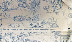 NOVELTY Sewing Quiltie Ladies by Sallie Astheimer # 2267 BLUE for Andover BTFQ