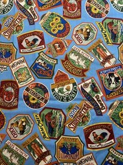 Food Labels Joan Messmore Cranston Cotton Fabric 1/2 Yard 17.5” By 44”