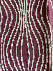 Lee Jofa Groundworks Ondule Crewel Red Fabric Remnant India Wool 18×16 & 13×12