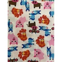 1 Yard Farm Animals Nursery Fabric By Windham- White – 100% Cotton