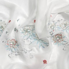 Chinese Embroidered Organza Chiffon Fabrics DIY Hanfu Dress Soft Sewing Fabric