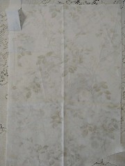 REMNANT Clothworks Audrey Roses Vine Tan/Parchment Tone on Tone Floral 12″x8″+