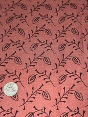 3 3/4 yds Thimbleberries “Paint Box Prints” Cotton Fabric Black Design On Brown