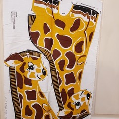 Vintage Giraffe Pillow Fabric Panel for 21″ x 11″ Pillow