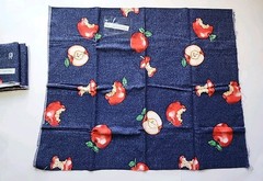 2x Lot Blue Red Apple Print Cotton Sewing Craft Quilting Fabric Interior