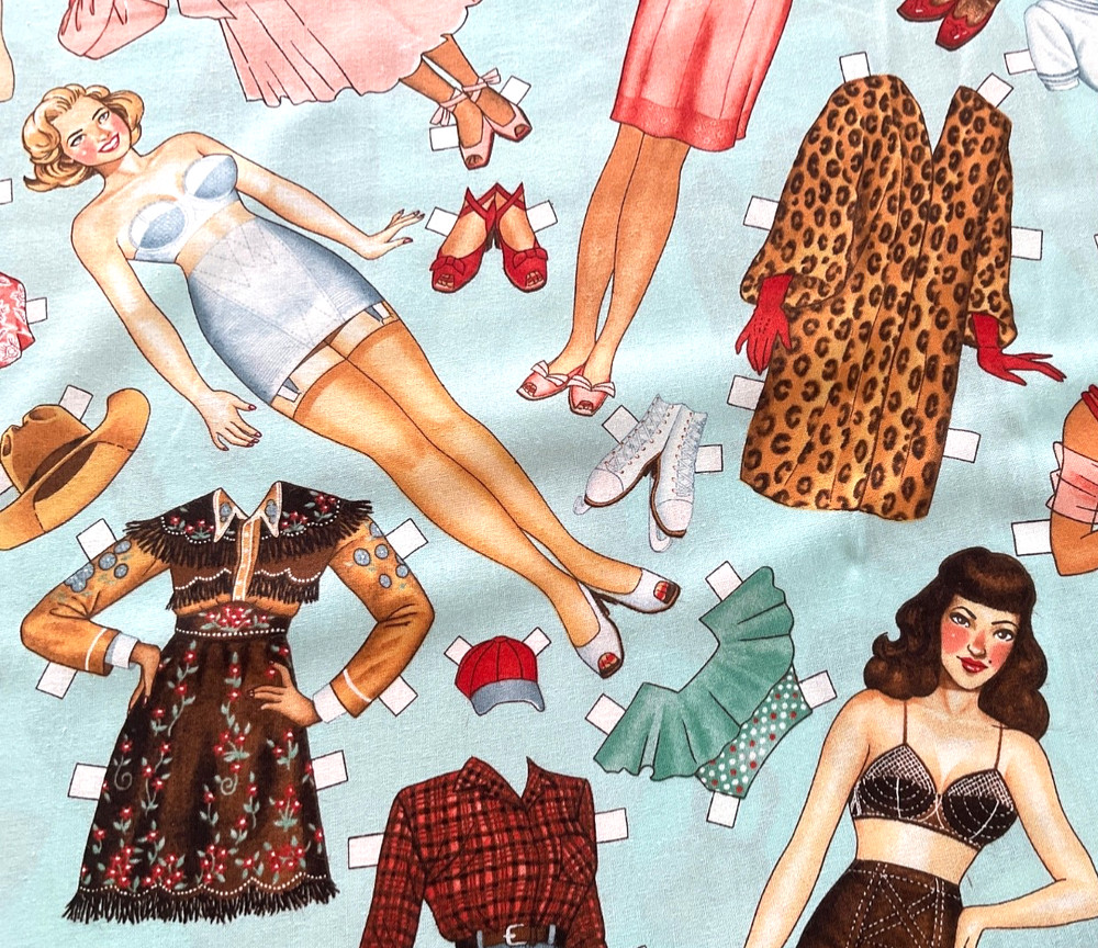 Alexander Henry Vintage Paper Pin Ups rockabilly, western, 40’s styles RARE! BTY