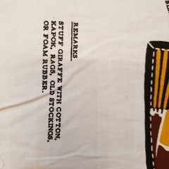 Vintage Giraffe Pillow Fabric Panel for 21″ x 11″ Pillow