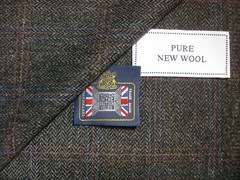 100% PURE NEW WOOL TWEED FABRIC IN Herringbone Check MADE IN SCOTLAND *See Below