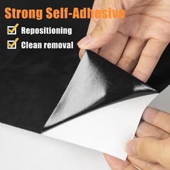 Self-Adhesive Black Suede Fabric Wrap for Car Interior – 17in x 70in, Easy Peel