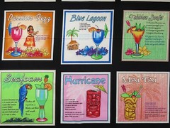 Tiki Lounge Fabric C-1637, Dan Morris for Michael Miller, 23″ x 43″, 15 squares