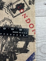 Vintage Burlap Fabric For Crafts London Britain Flag 48”x 36” Brown 40”X44”