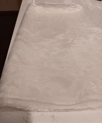 Semi Sheer White Organza, Polyester – 1 3/4 Yds X 60″ RMB Collectables