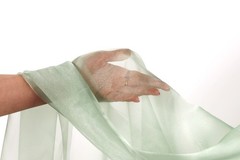 Green Crystal Organza Fabric by the Yard, Sheer Organza for Dresses and Decor