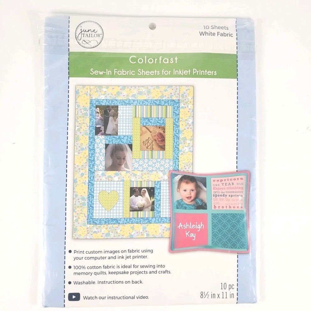 June Tailor Colorfast White Printer Fabric Sheets 10pk – NEW