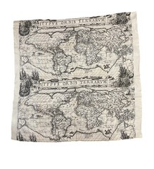 Schumacher Typus Orbis Terrarum Old World Map 100% Linen Fabric West Germany