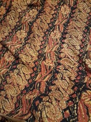Vintage Mid-century Indonesian Batik Sewing Fabric 75″ x 40″ Earthy Brown