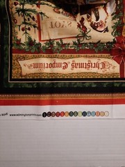 Wilmington Prints Christmas Emporium panel Santa Gift Tag Slow Stitch Crafts