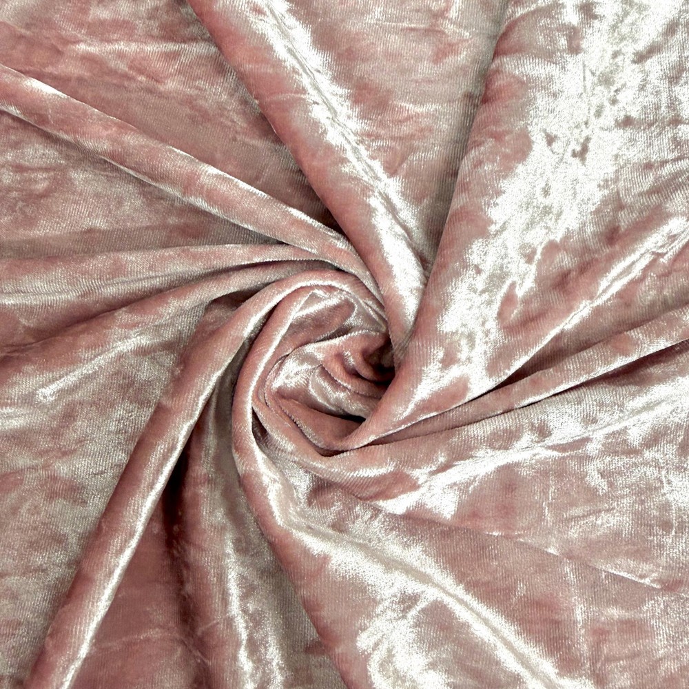 Samantha OLD ROSE Polyester Stretch Crushed Velvet Fabric by the Yard for Bows,