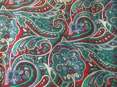 Paisley Floral Unbranded Metallic Gold Accents COTTON FABRIC VTG SBTYX44″W