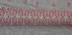 White & Pink Hand Block Fabric 10 Yard 100%Cotton NO TARRIF CHARGES 100%✅ KK17