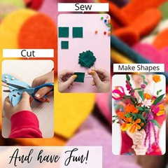 FabricLA | Acrylic Felt Fabric Pre Cut 10X10 Inch Square Sheets | 24 Pieces