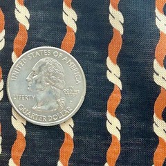 Vintage Black Orange Cream Stretch Knit Fabric 2.5 Yd x 56 In