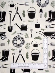 Garden Water Can Plants Fabric Cotton HOME DECOR MED WEIGHT By The Yard