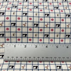 Marcus Brothers Vintage Sewing Themed Fabric, 3 Yards, Sewing Machines, Scissors