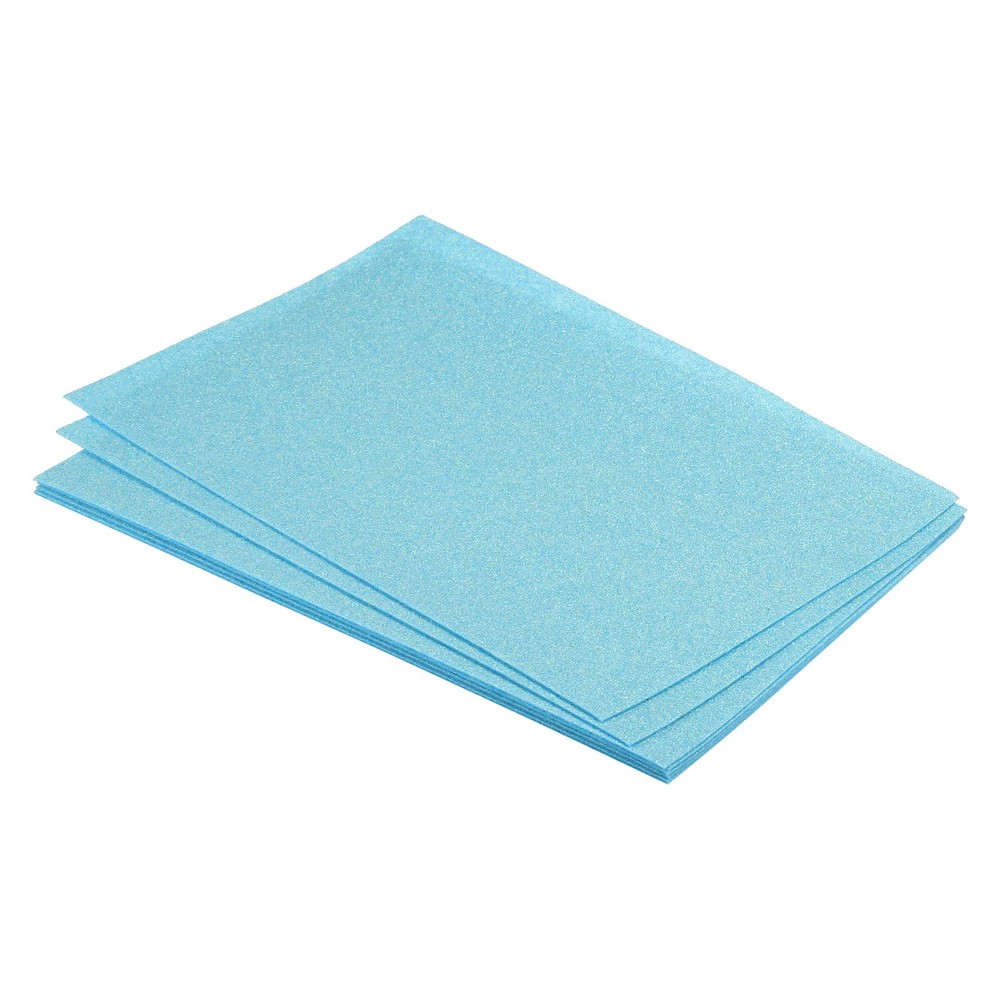 Soft Felt Sheets Glitter Self Adhesive Light Blue Fiber 11.8″ x 7.8″ 6pcs